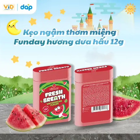 Kẹo ngậm thơm miệng Funday hương dưa hấu 12g
