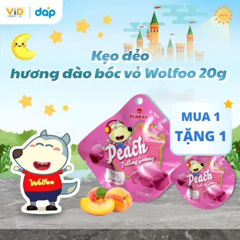 Kẹo dẻo hương đào bóc vỏ Wolfoo 20g